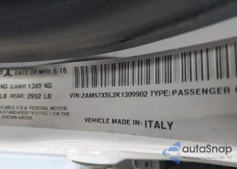 2019 Maserati Ghibli Granlusso z USA, uszkodzony, nr VIN ZAM57XSL2K1309902